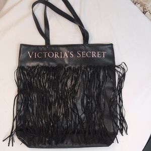 Victoria's Secret Black Tote with Fringe
